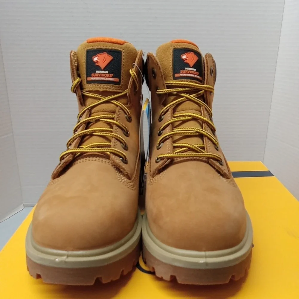 Herman Survivors Men's  Driller Steel Toe Work Boots Size 8‎ Wheat New in Box
